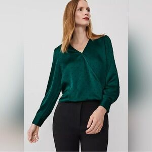 Ann Taylor NEW Satin Wrap Popover top blouse size XXL